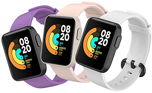 BDIG 3 Pièces Bracelet pour Xiaomi Mi Watch Lite/Redmi Watch, Bande de Remplacement en Silicone Extensible Compatible avec Xiaomi Mi Watch Lite