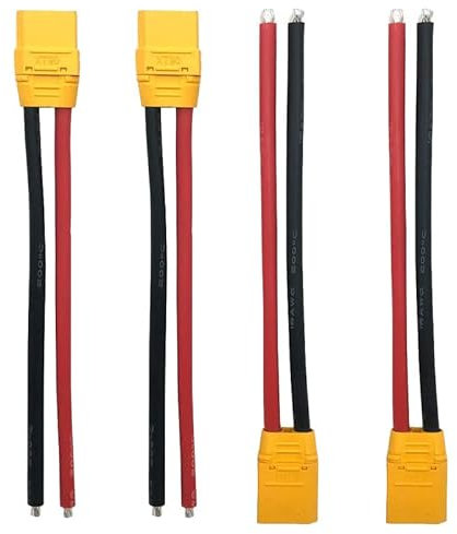 LINSYRC 2 Paar Amass XT-90 XT90H Stecker Männlich und Buchse Stecker Adapter Kabel mit 15CM 12AWG Silikondraht für RC Lipo Batterie