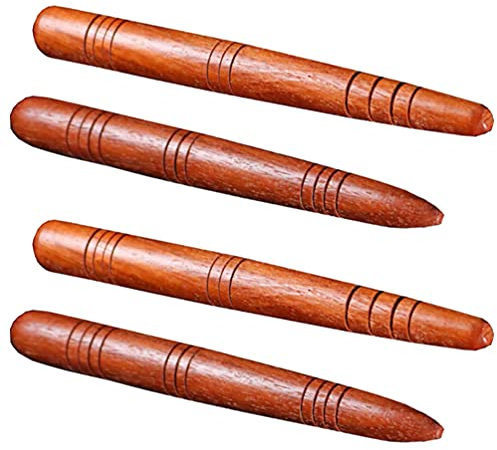 Milisten Wooden Massage Stick Foot Hand Acupoint Pen Cone Thai RelaxationTool for Head Face Body- 4Pcs