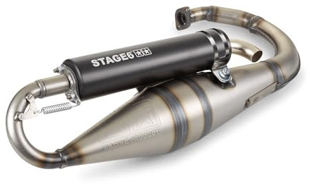 Auspuffanlage Stage6 Pro Replica MK2 mit Zulassung, schwarz für Minarelli stehend