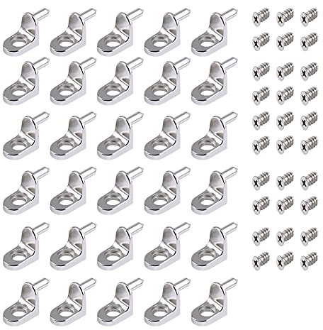 Zhioudz 30 Stück Stützen RegalbodentRäger,Bodenträger Edelstahl,L-Form 4.5mm Stütze Schrank Regal, Durable Regalbodenträger, Regale Flache Löffelart Regalträger , für Möbel Schränke