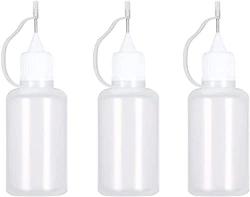 HeyNana - Nadelflaschen 30ml, 3 Stück Präzisionsspitzen Applikator flasche für DIY Handwerk Nachfüllkleber nähmaschinenöl (30ml)