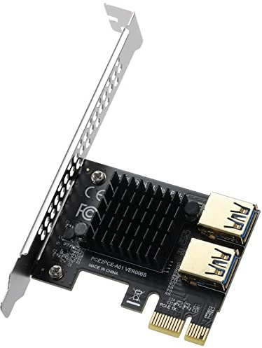 MZHOU PCIe 1 to 2 Splitter Card with ASM1184e Chip, Native PCIe x1 to x16 Adapter, Multi-GPU Splitter for Mining Rig & Workstation, Plug & Play
