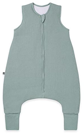 emma & noah Baby Schlafsack mit Füßen 2.5 TOG, Strampelsack für den Herbst und Winter, Bio-Baumwolle, OEKO-TEX Zertifiziert, Kuscheliger Schlafsack für Neugeborere (Essential Mint, 70 cm)