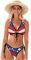 Étoile Bleu Rouge Drapeau USA Bikini Femme Maillot de Bain 2 Pièce Swimsuit pour Plage Filles