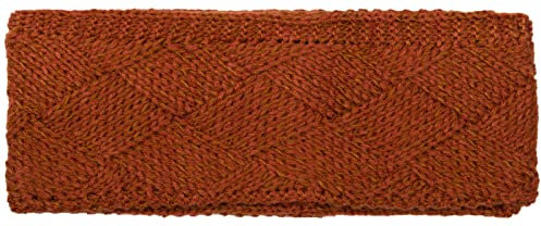 styleBREAKER Damen Strick Stirnband einfarbig mit Rauten Muster, Thermo Fleece Futter, Winter Headband Uni 04026062, Farbe:Cognac