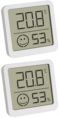 TFA 30.5053 Digitales Thermo-Hygrometer mit Komfortzone Raumklima Überwachung, 2er Set, weiss