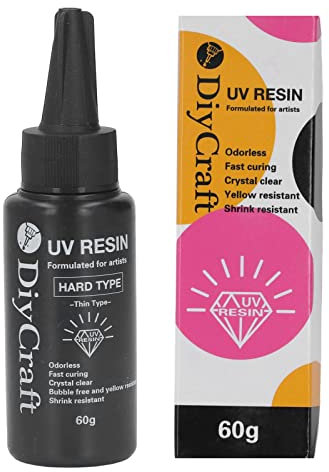 UV Hartkleber, UV Epoxidharz, Kristallklarer, Transparenter Kleber für Kunstschmuck, Kunstharz, DIY Kunstguss (60g)