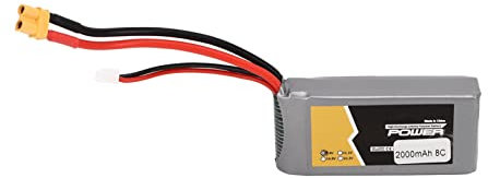 7.4V 2000MAH Upgraded Battery, Safe Lithium Polymer RC Spare Parts 8C Long Lasting Working Time High Power Conversion Stable for T16 Remote Control Power