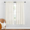 PONY DANCE Halbtransparente Gardinen Wohnzimmer Modern Kurz 2er Set H 160 x B 132 cm Leinentextur Vorhang mit Stangedurchzug Lichtdurchlässige Vorhänge für Wohnzimmer, Hellbeige