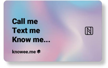 KNOW.EE | Tarjeta de Visita NFC + Código QR | Comparte tu tarjeta digital con un toque | iOS y Android | No necesita App (Iridiscente)