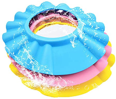 3 piezas Gorro de Ducha Bebé, Ajustable Visera Baño Niños, Sombrero Baño Bebé, Sombrero Champú Baño Ajustable, Ajustable Gorro Ducha Bebe para Protege Los ojos y las orejas para Niños & Bebés