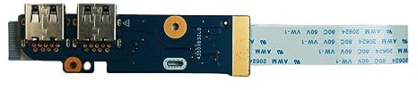 Power4Laptops Placa USB de Repuesto para computadora portátil Compatible con HP Home 15s-du0045TX