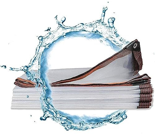 ZARBAILRE Antistrappo E Antivento Teloni 4x6m, Trasparente Impermeabile Telo, Trasparente Telone per Mobili da Giardino, Piscina, Auto, Camion 120g/1m², Un Foro per Metro