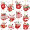 Owlfun 12 Set 5D Diamond Painting Weihnachten, Doppelseitige Kinder Diamanten Malerei, Anhänger und DIY Schlüsselanhänger Mit Heißem Kakao Motiv