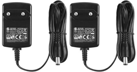 Security-01 Lot de 2 Adaptateur d'alimentation DC 9V 1,5A, fiche 5,5mm x 2,1mm, Centre Négatif