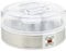 HOMCOM Yaourtière 7 pots en verre de 180ml, machine à yaourt électrique en acier inoxydable avec minuterie, thermostat réglable et affichage LED pour des desserts maison sains blanc