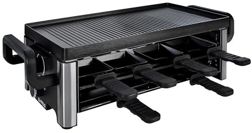 GUTFELS 13-Pfännchen-Raclette RACLETTE 4030 | Raclette Grill 8 Personen | 2100 W | Antihaftbeschichtung | Stufenlose Regulierung | Pizza-Pfännchen