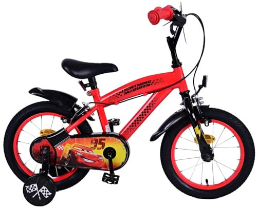 Disney Cars 14-Zoll-Kinderfahrrad Rot mit Zwei Handbremsen - Sicherheit, Komfort und langanhaltende Freude!