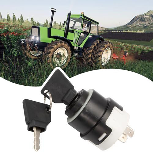 MangWany Zündschloss 12/24V Schalter Funken Glimmstarter Schalter für Land- und Baumaschinen passend für Deutz DX 07 Same Case Zettelmeyer Schaeff 2 Schlüssel 14603/603 Universal