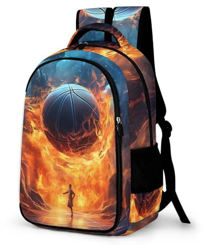 WCEECE Rucksack,Damen & Herren Backpack Mit Basketball Aufdruck,Unisex Daypack Schulrucksack,Wasserdichter Tagesrucksack Für Freizeit Schule Job