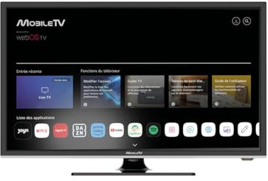 MOBILETV Smart WebOS 24'' - 60 cm - 12V / 24 V / 230V - TV CONNECTE pour Camping Car/Caravanes/WiFi - Bluetooth - Lecteur DVD - Triple Tuner - Garantie 3 Ans