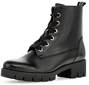 Gabor Damen Combat Boots, Frauen Stiefeletten,Winterstiefel,Winterschuhe,warm,gefüttert,Stiefel,Bootee,Booties,schwarz,37 EU / 4 UK