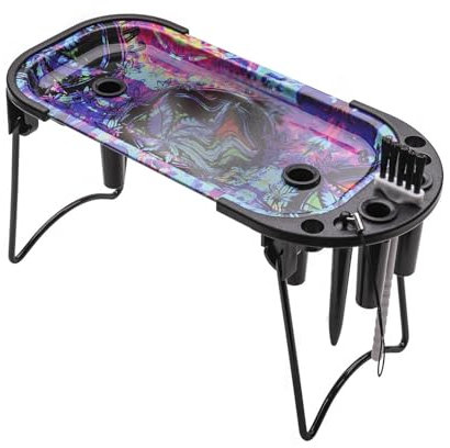 Bandeja rodante de metal con soporte de relleno para tamaño King, máquina de llenado manual de cigarrillos, bandeja de soporte plegable con cepillo