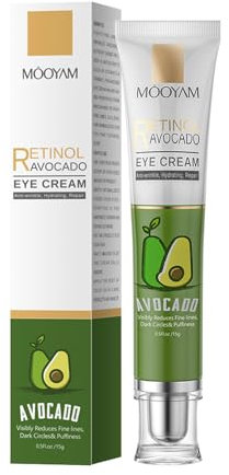 Avocado Retinol Augencreme für Augenringe, Augencreme für Alterung und Trockenheit, feuchtigkeitsspendend und straffend, reduziert Falten und feine Linien, nicht fettend, geeignet für alle Hauttypen