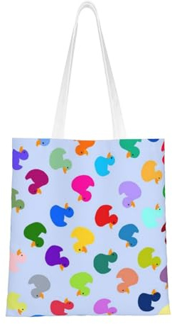 Zltegako Gelbe Canvas-Handtasche, Cartoon-Ente Schultertasche, geeignet für Erwachsene und Jugendliche, Duck Handtasche 1, Einheitsgröße
