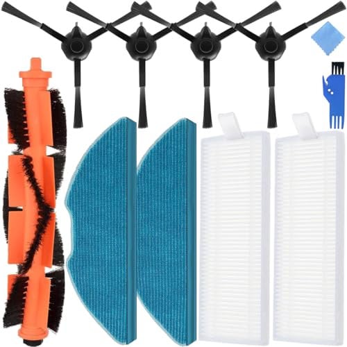 EATBALE Accessori di Ricambio per Philips Homerun Serie 3000 XU3000/02 XU3100/01 XU3110/02 XU3000/01 Aspirapolvere, 1 x Spazzola Principale, 4 x spazzole Laterali, 2 x filtri, 2 x tamponi (9 Pezzi)