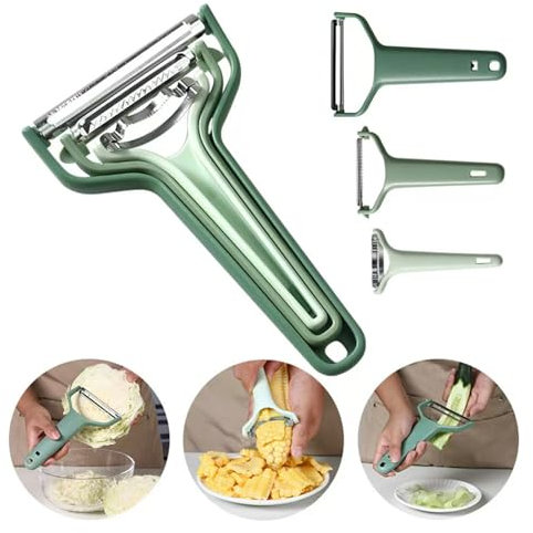 Pelador de mazorcas de maíz y triturador de repollo, peladores de verduras y manzanas para cocina, diseño 3 en 1 para un almacenamiento cómodo.