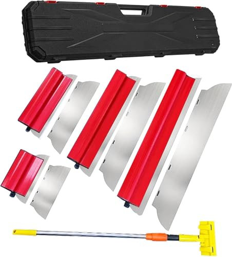 Yabingbos Spatola per rimuovere carta da parati, set di spatole, utensili in acciaio inox, 0,38 mm e 0,5 mm di spessore, 80cm/60cm/40cm/25cm, per grandi aree di lavoro, decorazione da parete