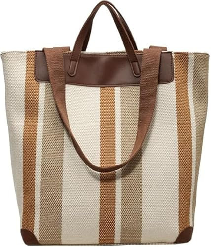 HFLZBRO Borsa da lavoro grande da donna – Borsa a tracolla in tela per ufficio e uso quotidiano, borsa a spalla con ampio spazio di archiviazione (Bianco, Extra large)