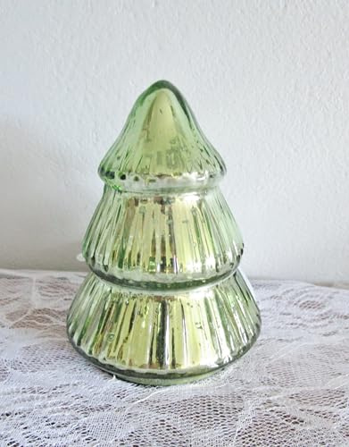 Aufsteller Tannenbaum aus Glas grün Glasbaum 11 cm hoch Weihnachtsdeko Weihnachten Deko klassisch