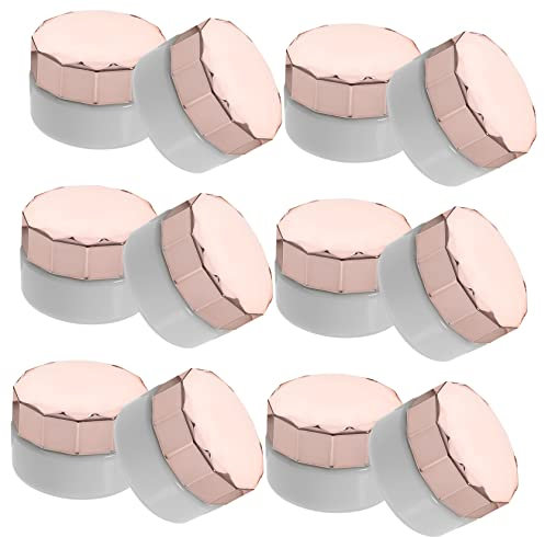 Beavorty 12 Pack Refillable Plastic Makeup Jars Lids Leakproof Cosmetic Storage Boxes for Cream Lotion