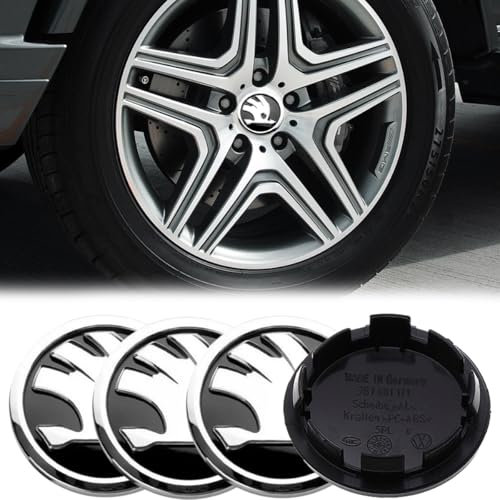 DGTSYAL 4 StückNabendeckel, 56mm Radnabenkappen, Auto Radkappen, Auto Zubehör Radnabenkappen Radnabenabdeckung Dekorative Compatible Hochwertige Staub- und Winddichte Reifendekoration (Schwarz)