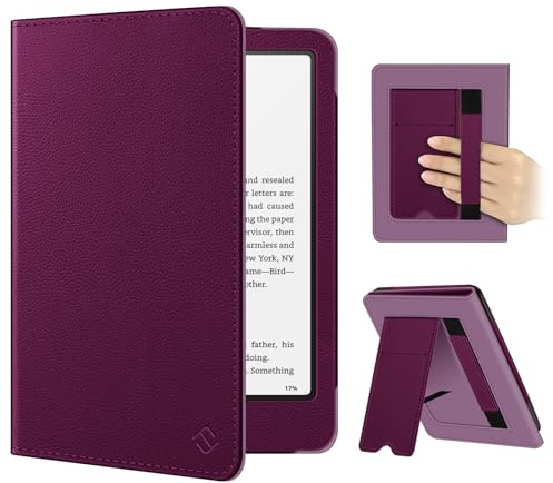 Fintie Hülle für 7 Kindle Paperwhite(12. Generation)/Kindle Colorsoft | Paperwhite Signature Edition 2026, Kickstand Case mit Handschlaufe, Rückseiten-Magnet, Auto Sleep/Wake, Lila