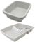 JVL Plastic Dish Drainer and Rectangular Washing Up Bowl Kitchen Set, Grey