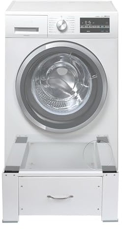 KMDZDZGS Waschmaschinen Untergestell mit Schublade, Stabiler Podest für Waschmaschine und Trockner, 62,5×54,5×32,5 cm, Robuster Waschmaschinensockel, Ideal für Waschmaschinen und Trockner
