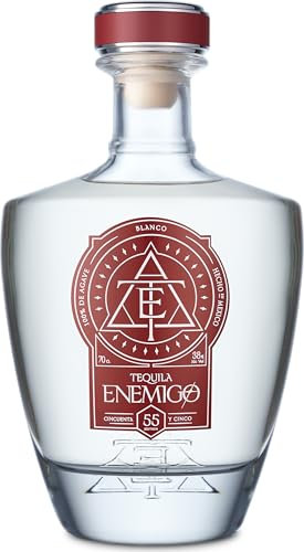 Tequila Enemigo 55 Blanco | Ultra-Premium 100% Blue Weber Agave | 38% ABV | 70cl | Small-Batch Luxury Tequila | Crafted in Tequila, Mexico