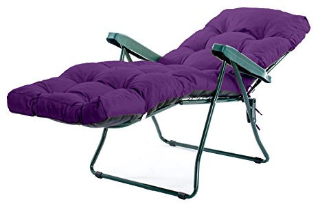 Gardenista Wasserabweisende Ersatz Sonnenliege Kissen | Outdoor Liegenauflage Recliner | Auflagen für Deckchair, Polsterauflage,Kissen für Liegestuhl, gesteppt mit sicheren Bändern (Lila)