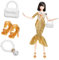 Abaodam 1 Set Abendkleid Puppenkleid Tragen Kleidung für Puppen Sparkly Pailletten Kleid Meerjungfrau Puppen Kostüm Zubehör Puppen Formelles Kleid Puppen Edles Kleid Miniaturschuh Puppen Kleid Plüsch