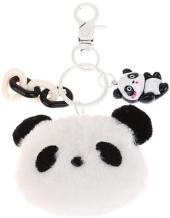 GGUFAY Porte-CléS Avec Pendentif Panda Mignon En Peluche, DéCoration De Sac à Dos Panda Kawaii, DéCoration à Suspendre (01)
