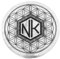 NKlaus Plaque de recharge en sélénite Ø 10 cm – Fleur de vie gravée noire, support spirituel pour recharger les cristaux, les bijoux et les pierres de guérison