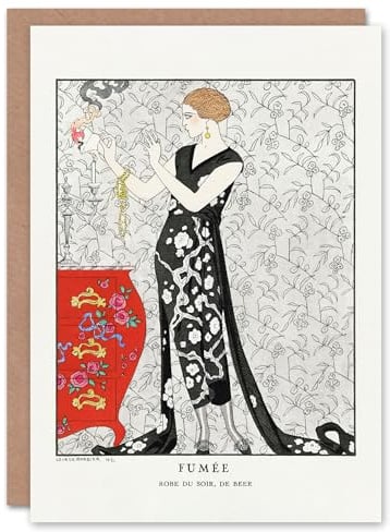 Artery8 George Barbier Art Card Smoke Vintage Fashion Advert