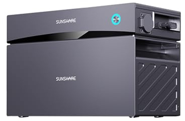 SUNSHARE GLORY All-in-One Balkonkraftwerk mit Speicher 1,5 kWh (1526 Wh) – Integrierter Mikro-Wechselrichter, Semi-Solid Akku mit Auto-Brandschutz & Vollmetallgehäuse, Plug & Play, Smart App, Notstrom