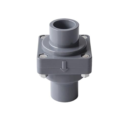 PVC Pipe Fitting, UPVC Flap Check Valve Drain Pipe Water Pump Garden Irrigation White Grey 25-110mm(Grey,Inner Dia.25mm)
