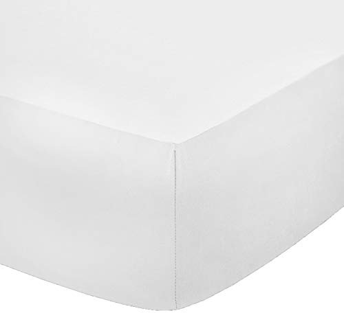 AmigoZone Non Iron Pollycotton Percal Quality Plain Fitted Sheet Or Pillow Cases(King, White)