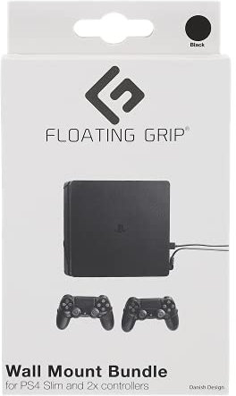 PS4 Slim Wall Mount by FLOATING GRIP - Bundle